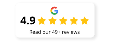 4.9 star google review badge<br />
